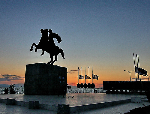 Alexander the Great statue in Thessaloniki